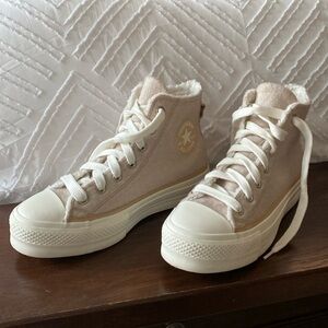Converse Chuck Taylor All Star Lift Platform Faux Mohair - Size 9